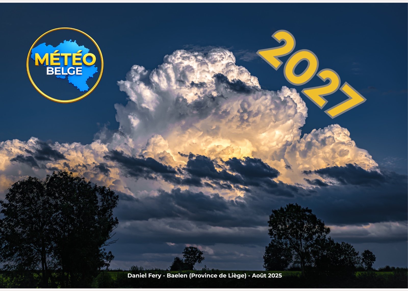 Calendrier mural Météo Belge 2027