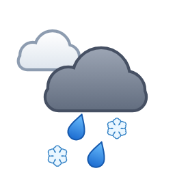 Pluie forte et neige mêlées — Dag