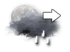 Météo Charleroi : (NUIT) Pluie s'espaçant, ou averses