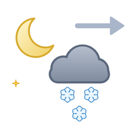 Chutes de neige s'espaçant, ou averses — Nacht