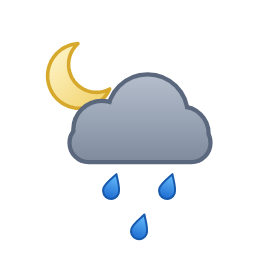Faibles averses ou pluie faible intermittente — Nacht
