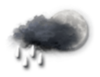 Fortes averses ou pluie forte intermittente — Nacht