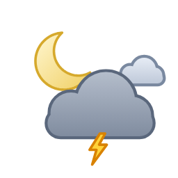Nuages et soleil, tendance orageuse — Nacht