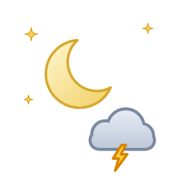 Peu nuageux, faible tendance orageuse — Nacht