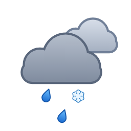 Pluie faible et neige mêlées — Nacht