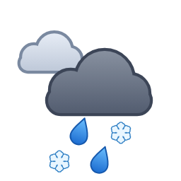 Pluie forte et neige mêlées intermittentes, ou fortes averses — Nacht