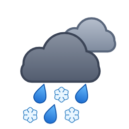 Pluie forte et neige mêlées — Nacht