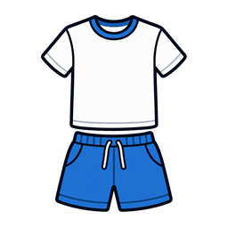 Shorts und T-Shirt